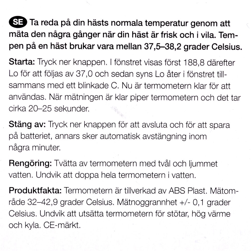 Safehorse Hästtermometer