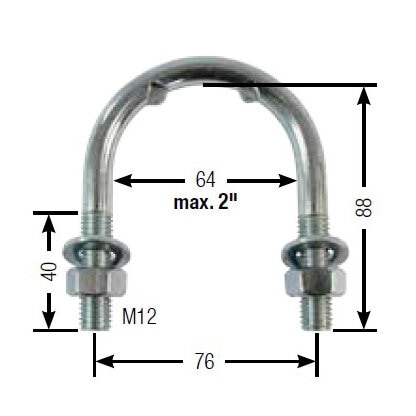 Rörbeslag M12 för 1½" - 2" rör